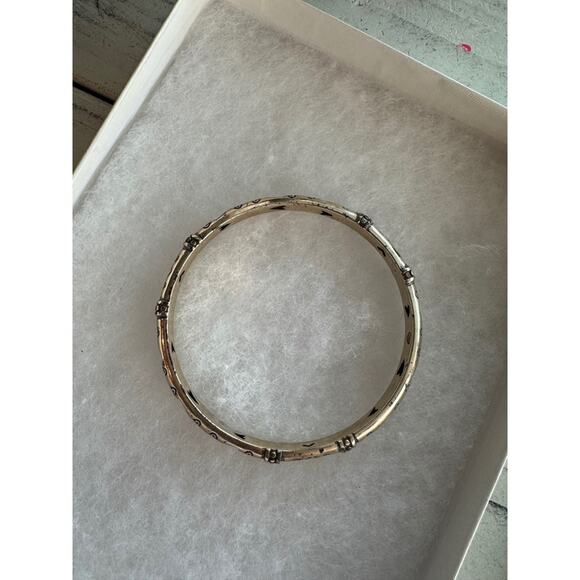 Brighton Vintage Metal Bangle Bracelet Heart Cutout Ornate Filigree Accent - Picture 4 of 4